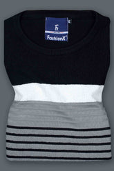 Superior Black Stripe knitted t-shirt for men